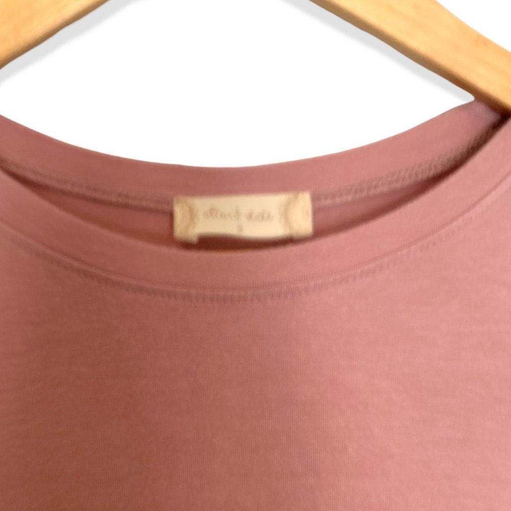 ALTAR'D STATE Dusty Light Pink SUPER SOFT Short Sleeve Ruffle Shirt-Size Small - Picture 3 of 8